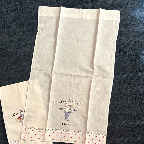 Inspirational Embroidered linen tea towels. - Picture 6 of 7